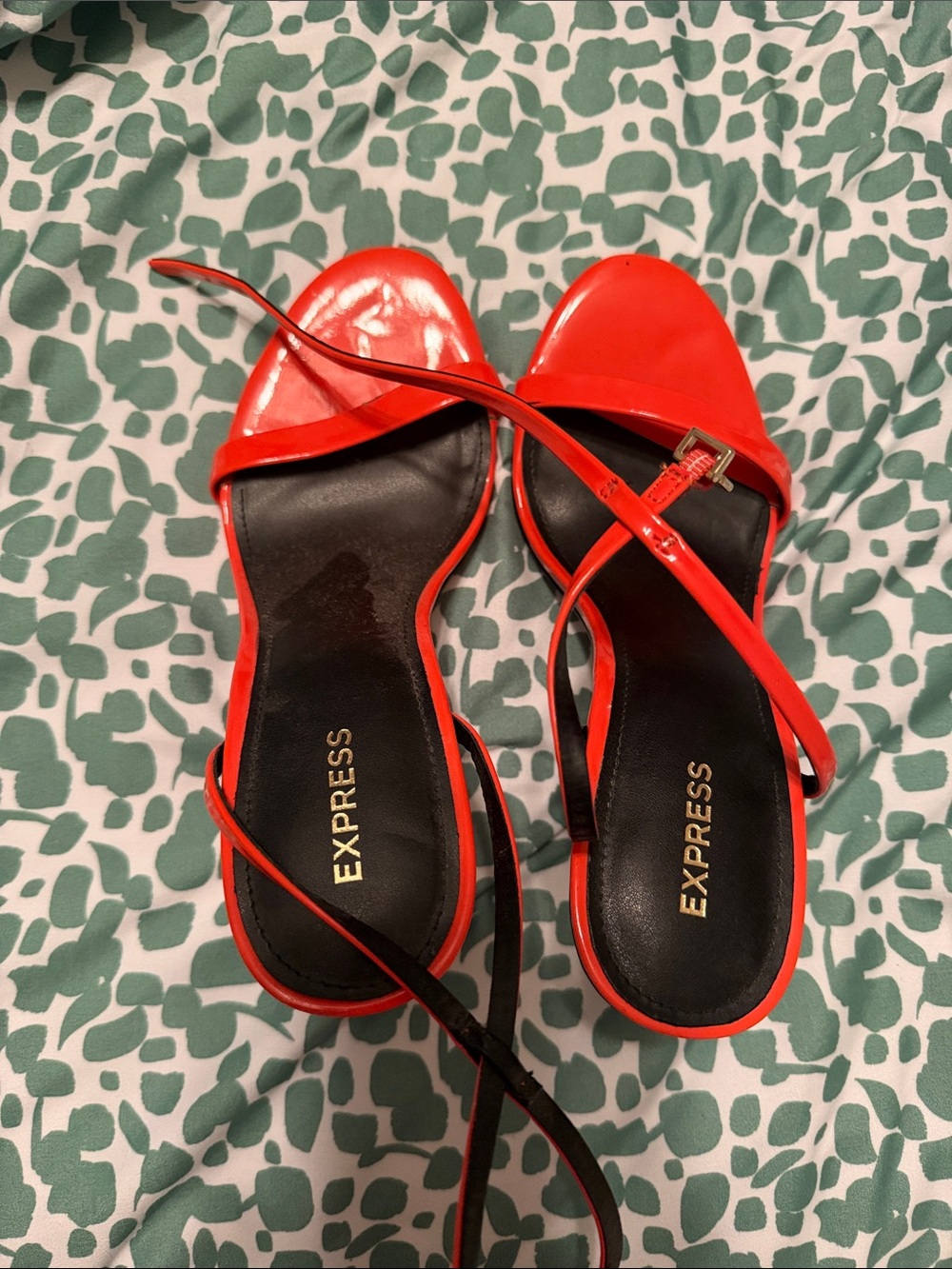 Express Red Patent Strappy Heeled Sandals